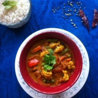Curried Vegetables with Indian Pickled Spices (Achari Veg Curry)